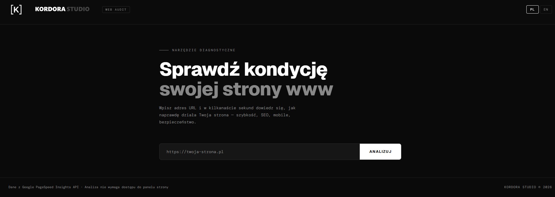 AUDYT STRON WWW — ANALIZA_WYDAJNOŚCI / SEO / BŁĘDY_TECHNICZNE
